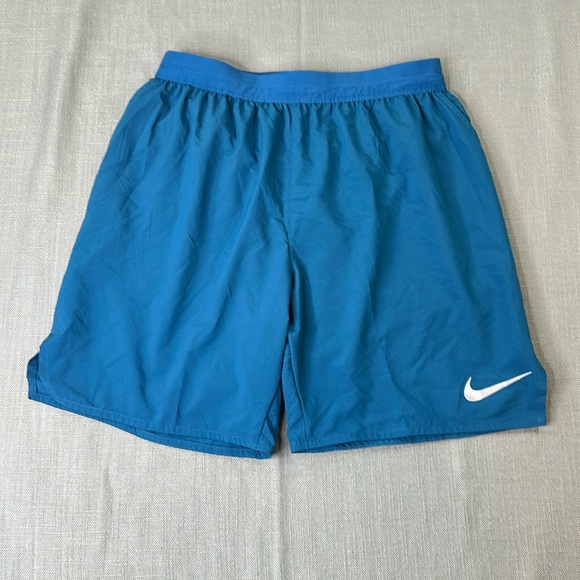 Nike Other - Nike Dri-Fit Standard Fit Blue Running Shorts Reflective Trim Men's Small
